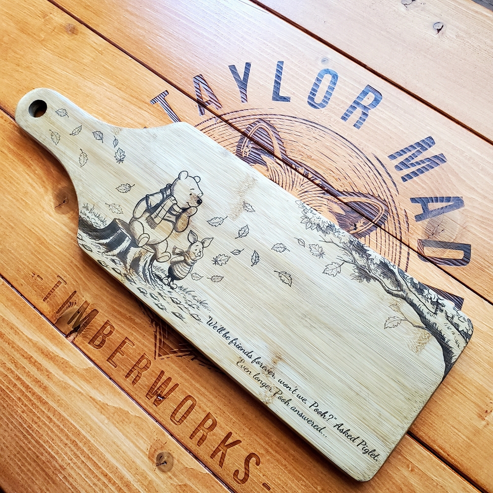 Disney💫 New-Hand Made, Winnie the Pooh🐻🐷 Bamboo Artisan Cutting/Serving Board - Picture 2 of 8